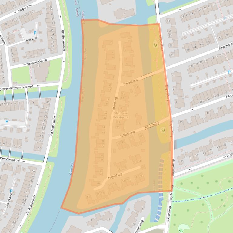 Kaart van postcodegebied 2342CH.