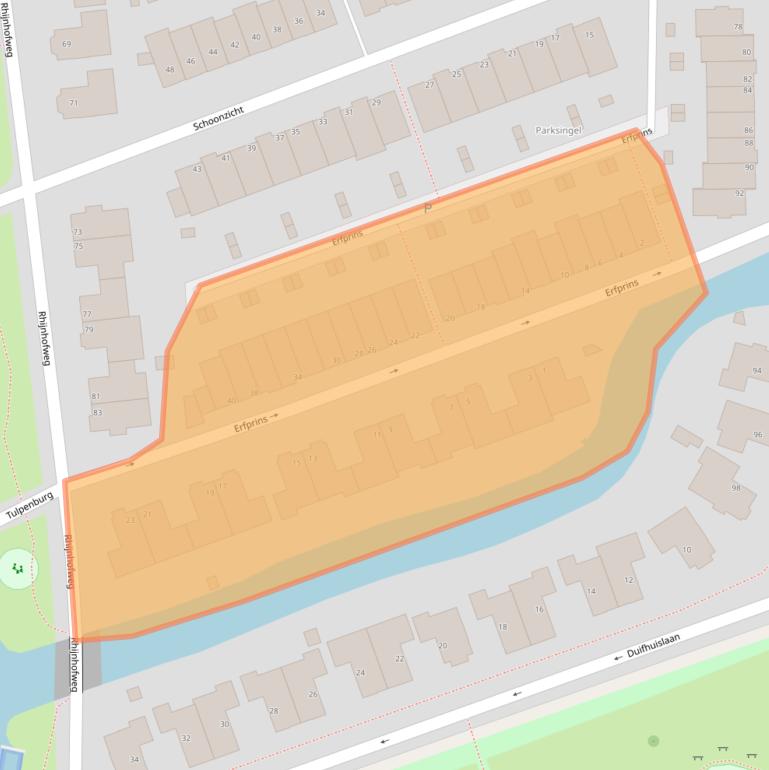 Kaart van postcodegebied 2342CK.