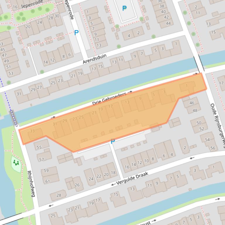Kaart van postcodegebied 2342CL.