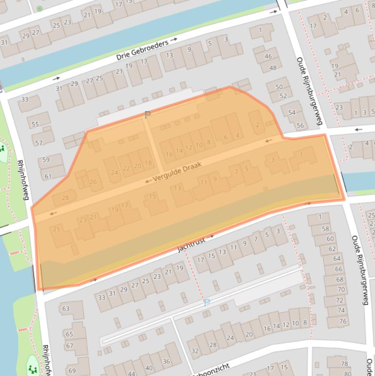 Kaart van postcodegebied 2342CM.