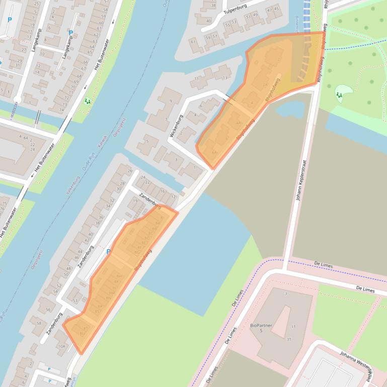 Kaart van postcodegebied 2342CP.