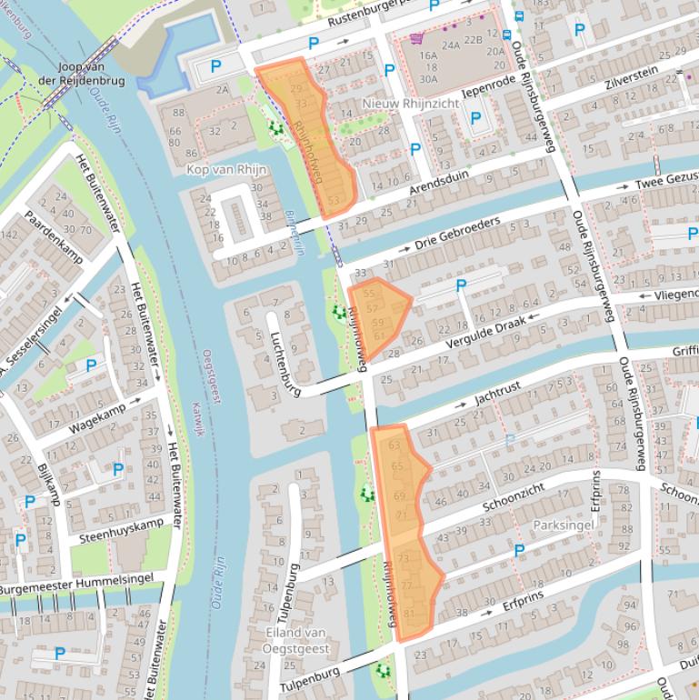 Kaart van postcodegebied 2342CR.
