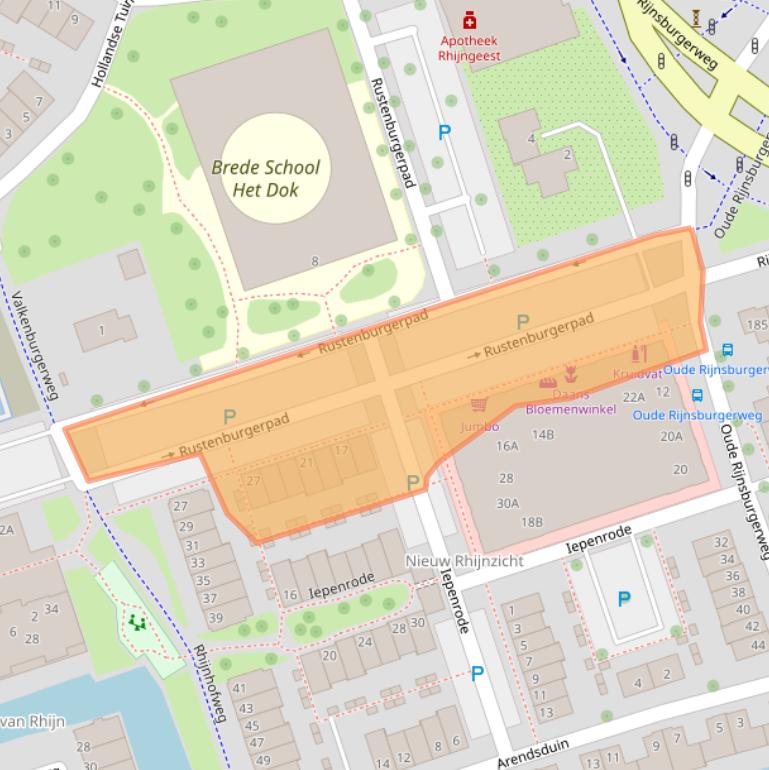 Kaart van postcodegebied 2342CV.