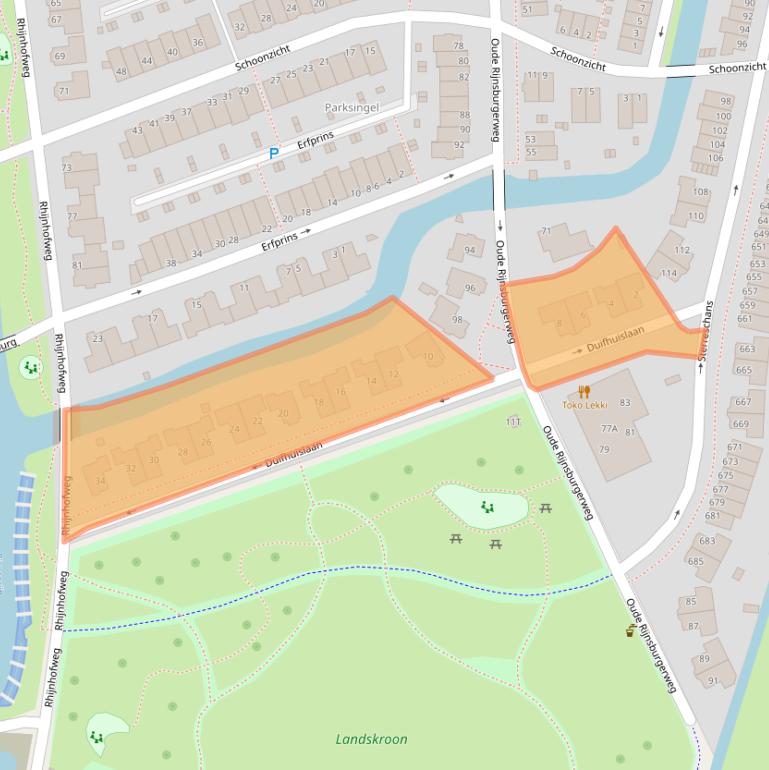 Kaart van postcodegebied 2342CW.