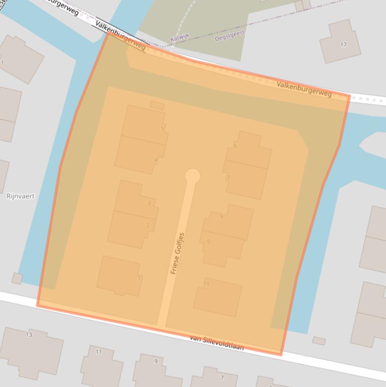 Kaart van postcodegebied 2342DD.