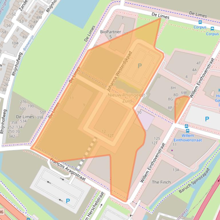 Kaart van postcodegebied 2342DJ.