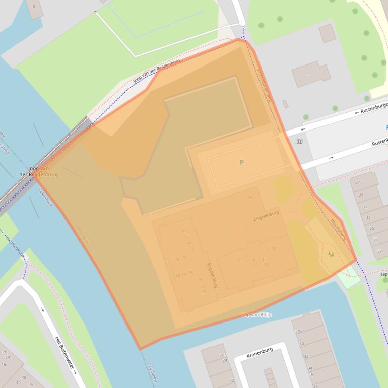 Kaart van postcodegebied 2342DX.