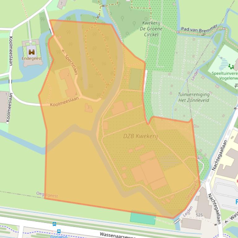 Kaart van postcodegebied 2342EE.