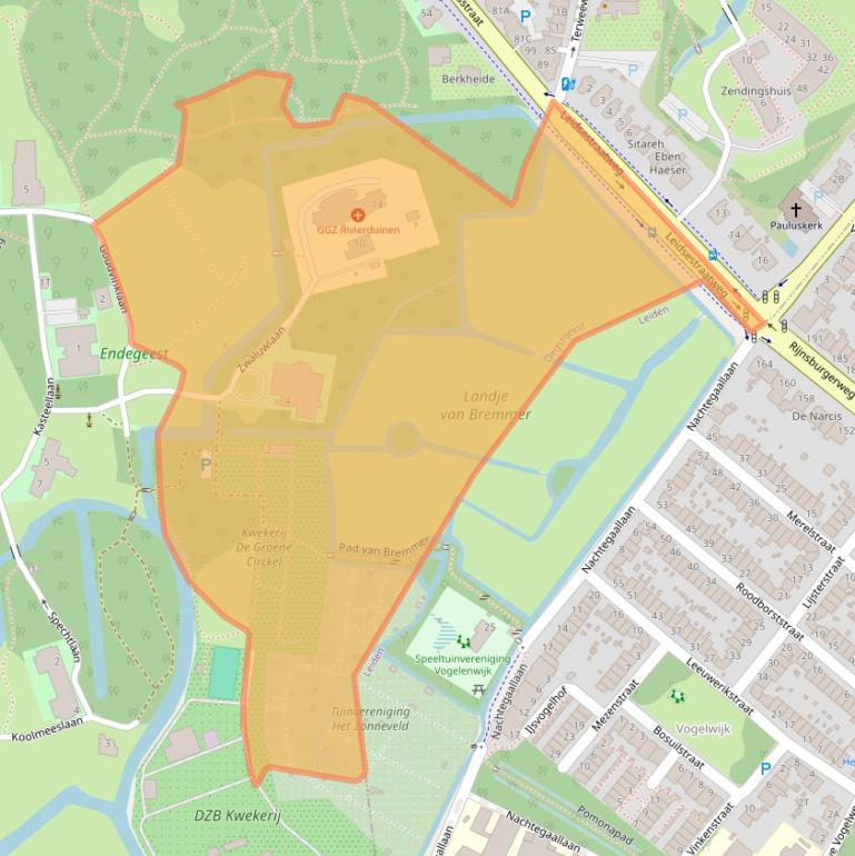 Kaart van postcodegebied 2342EJ.