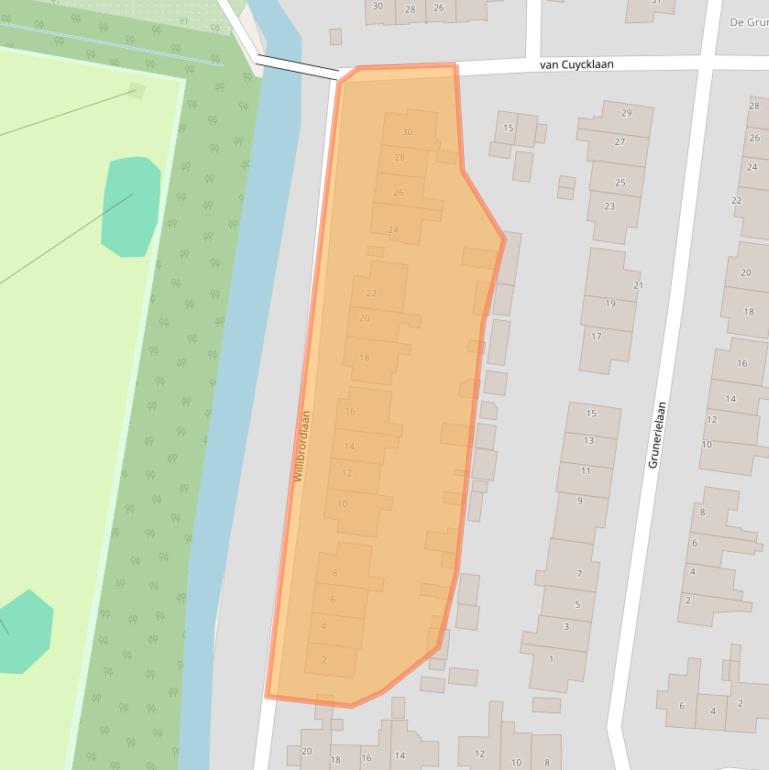 Kaart van postcodegebied 2343AB.