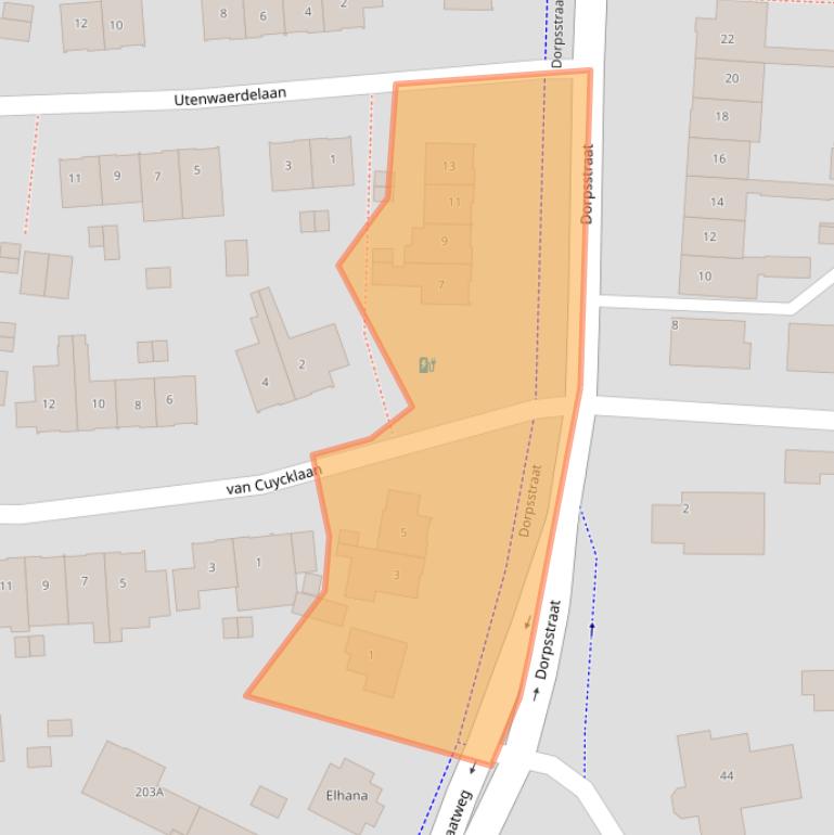 Kaart van postcodegebied 2343AV.