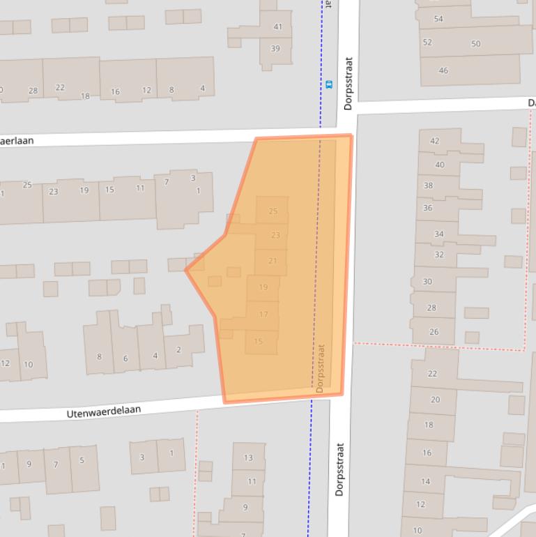 Kaart van postcodegebied 2343AW.