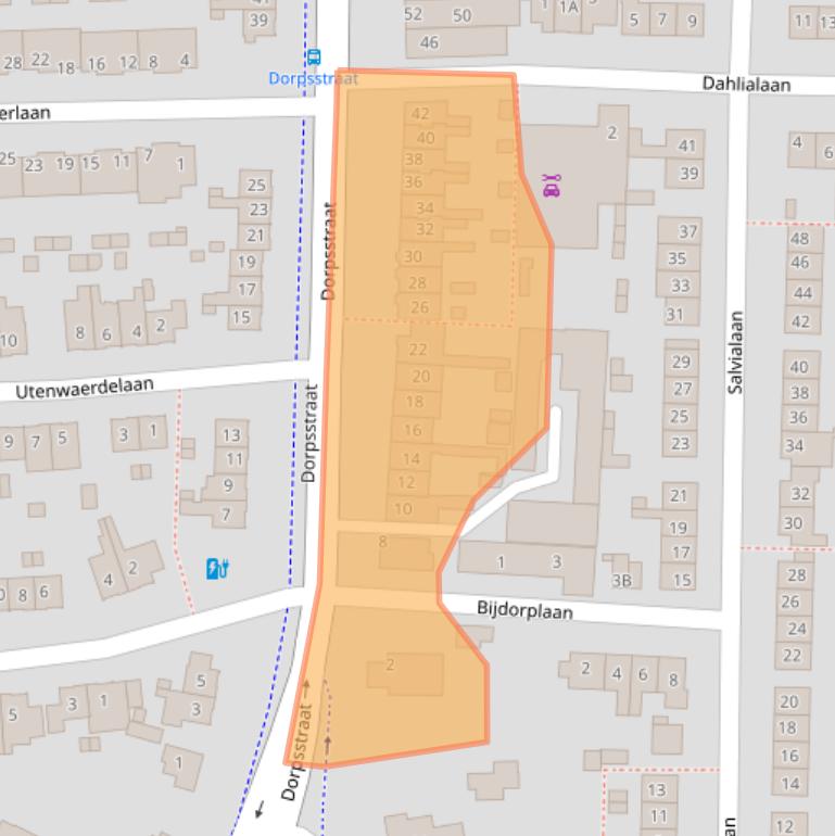 Kaart van postcodegebied 2343BA.