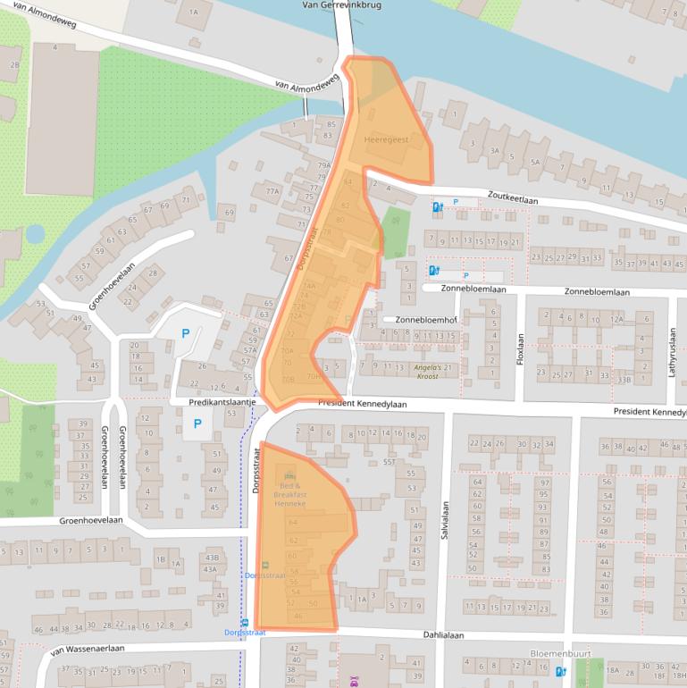 Kaart van postcodegebied 2343BB.