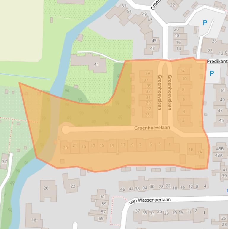 Kaart van postcodegebied 2343BP.