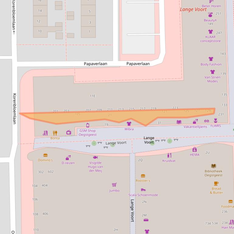 Kaart van postcodegebied 2343CC.