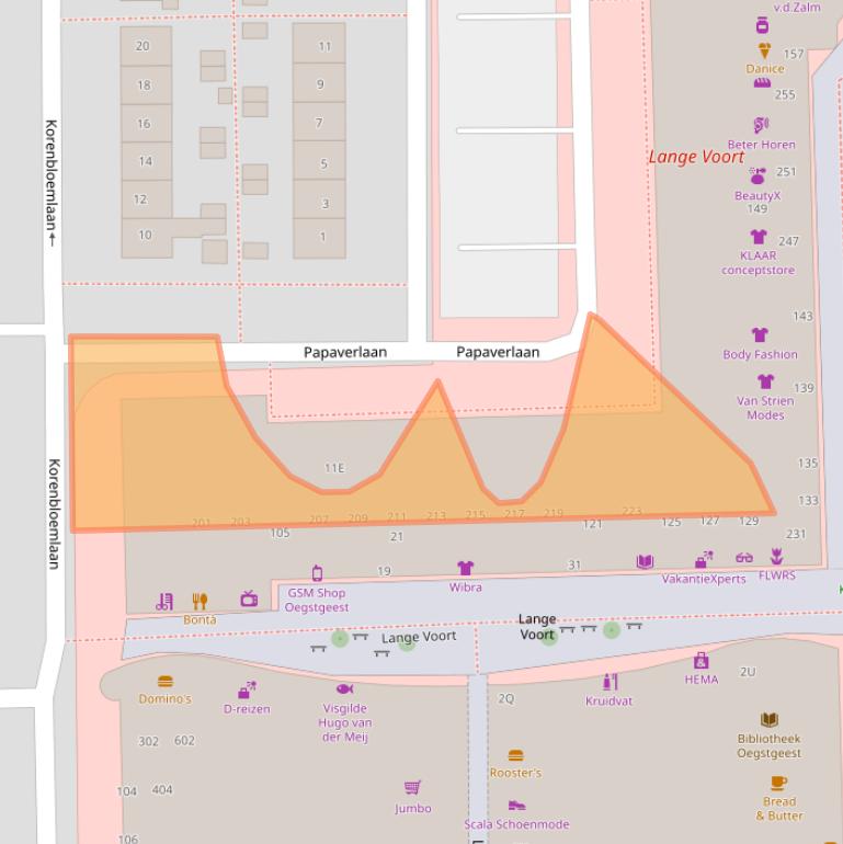 Kaart van postcodegebied 2343CD.