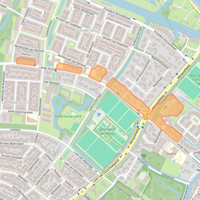 Kaart van postcodegebied 2343CE.