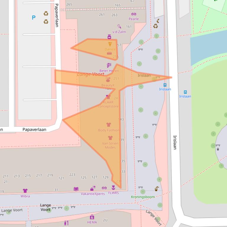 Kaart van postcodegebied 2343CL.