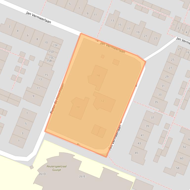 Kaart van postcodegebied 2343CR.