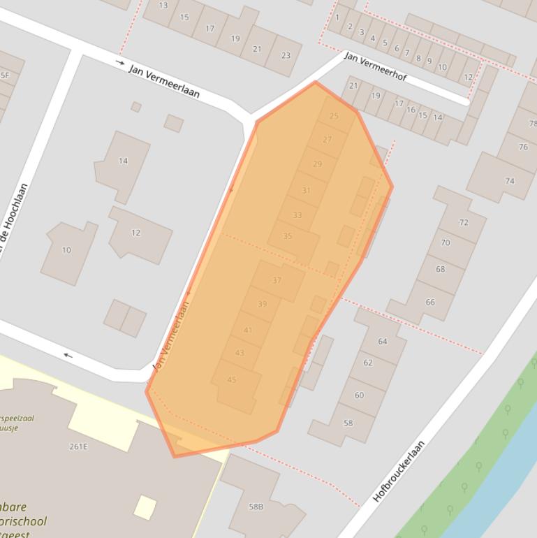 Kaart van postcodegebied 2343CT.