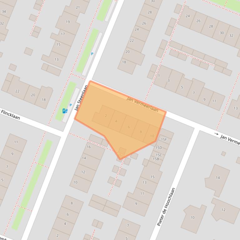 Kaart van postcodegebied 2343CV.