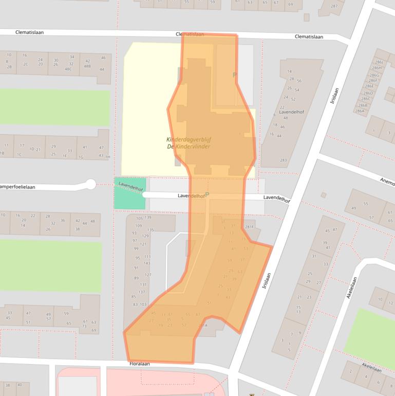 Kaart van postcodegebied 2343CW.