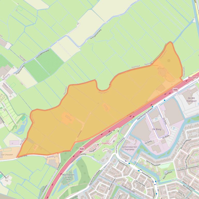 Kaart van postcodegebied 2343CZ.