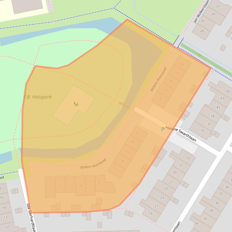 Kaart van postcodegebied 2343DC.
