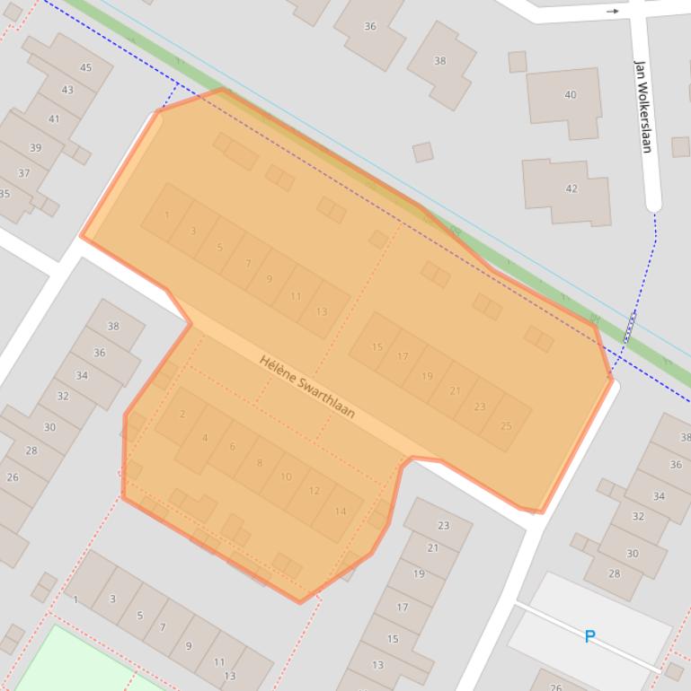 Kaart van postcodegebied 2343DD.