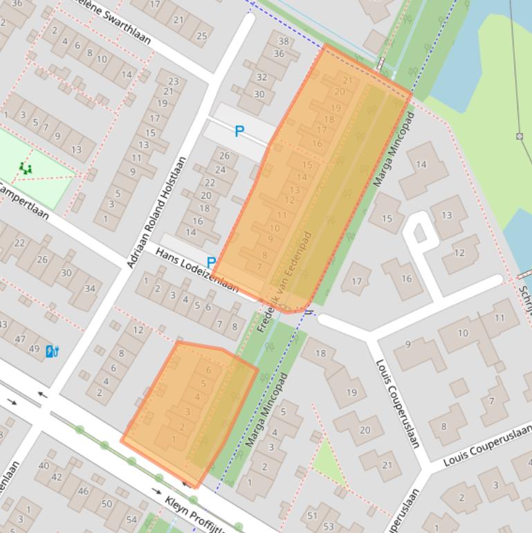 Kaart van postcodegebied 2343DL.