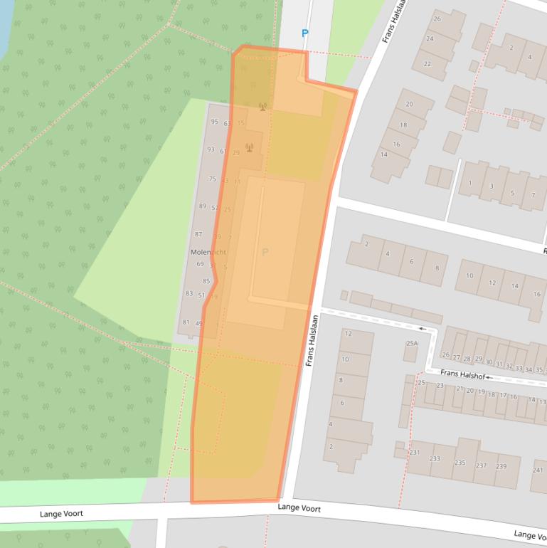 Kaart van postcodegebied 2343EA.
