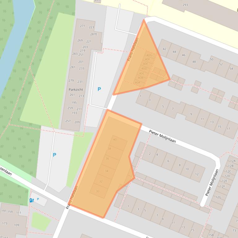 Kaart van postcodegebied 2343EJ.