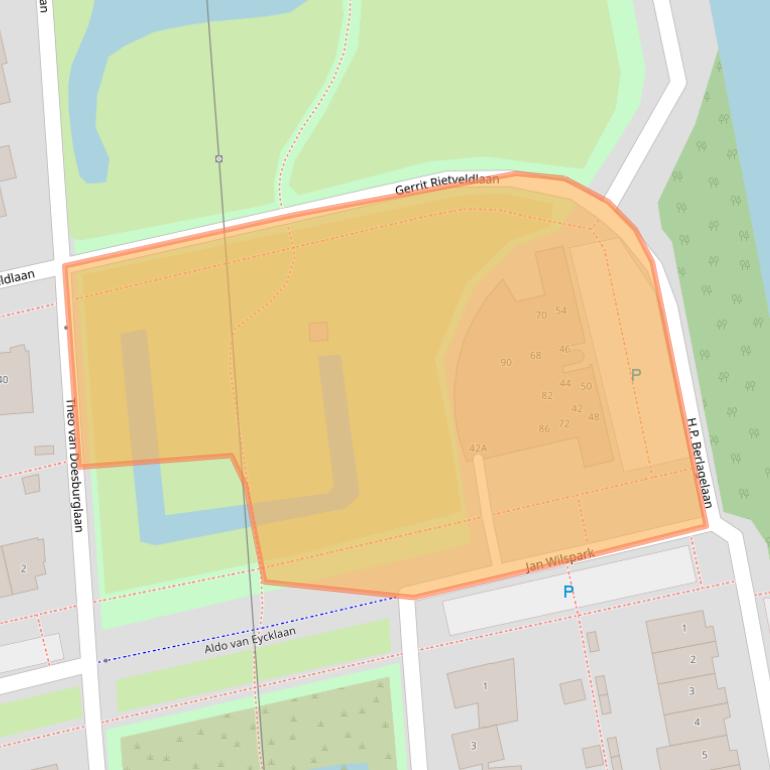 Kaart van postcodegebied 2343ET.