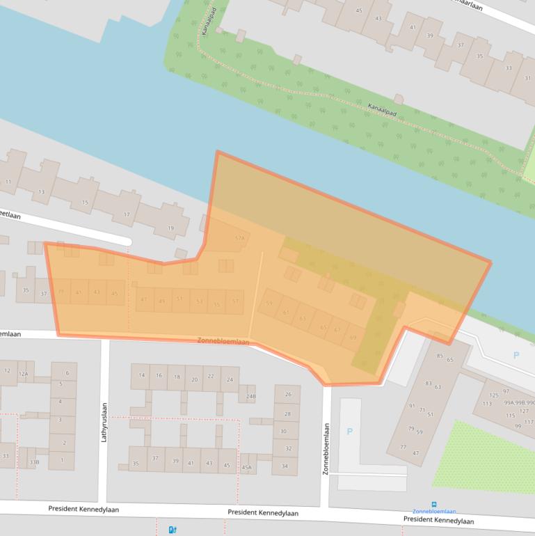 Kaart van postcodegebied 2343GB.