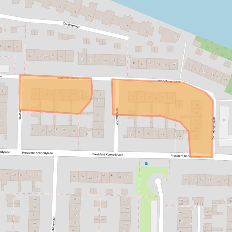 Kaart van postcodegebied 2343GC.