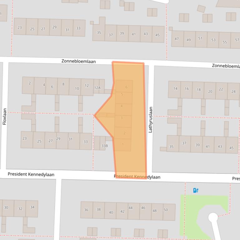 Kaart van postcodegebied 2343GE.