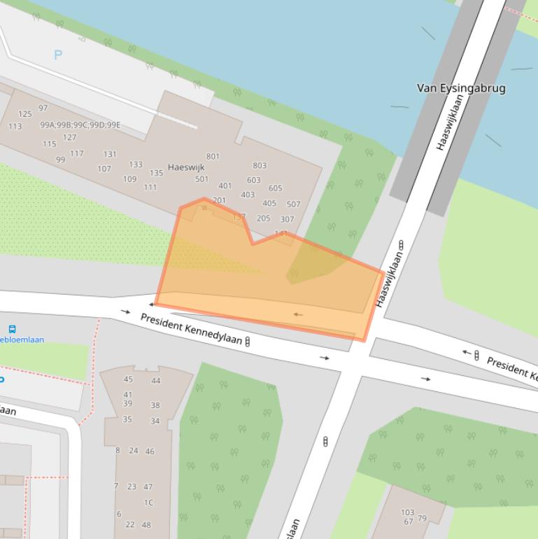 Kaart van postcodegebied 2343GM.