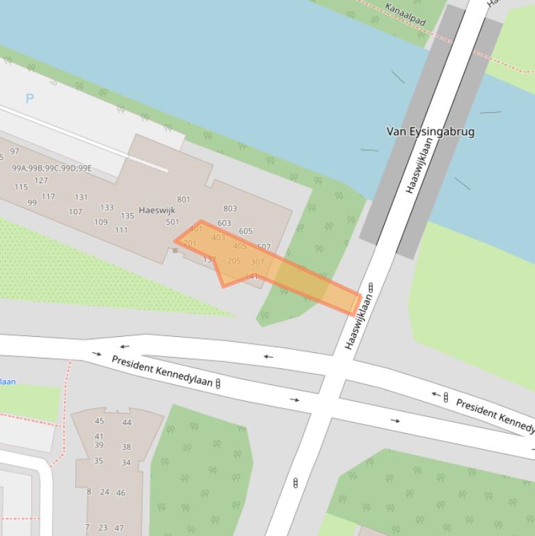 Kaart van postcodegebied 2343GP.