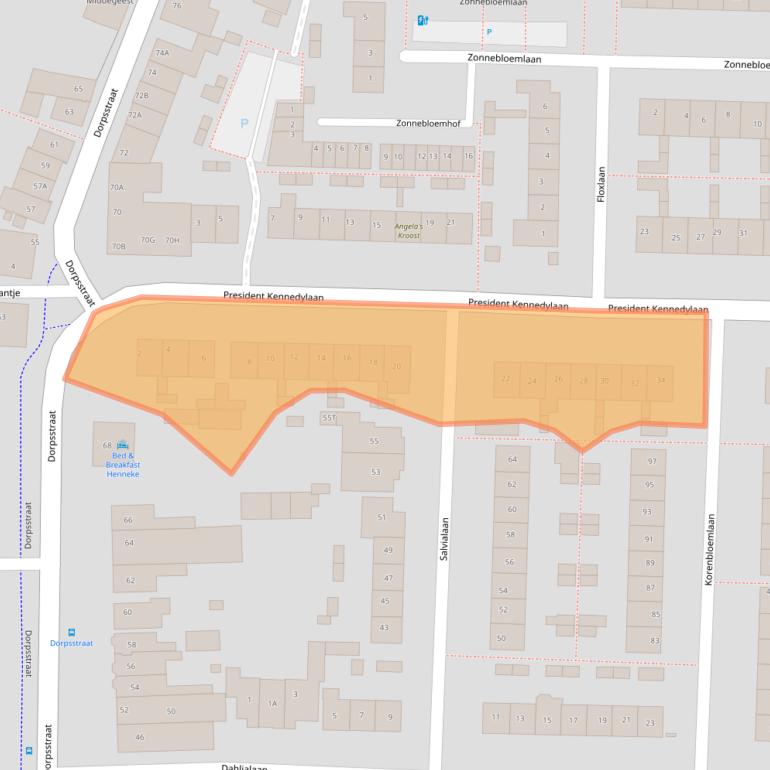 Kaart van postcodegebied 2343GR.