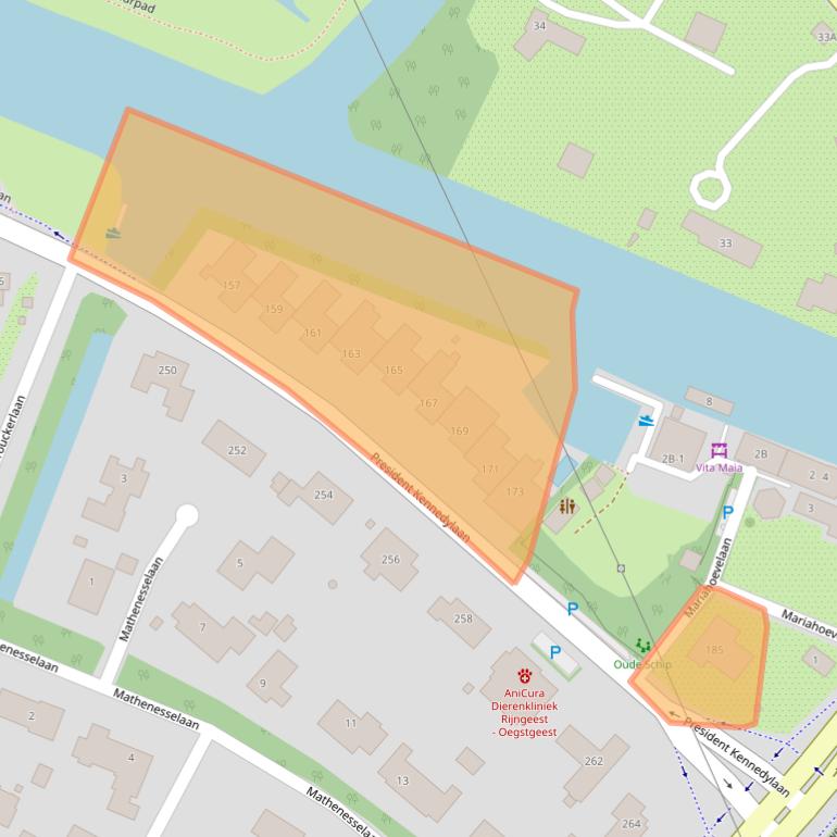 Kaart van postcodegebied 2343GZ.