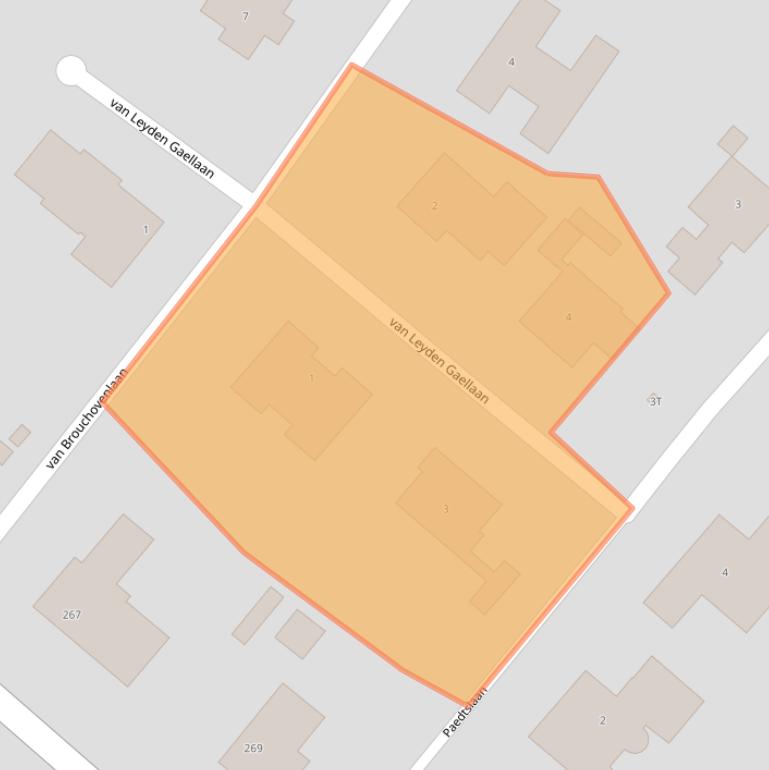 Kaart van postcodegebied 2343HE.