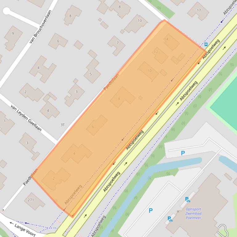 Kaart van postcodegebied 2343HH.