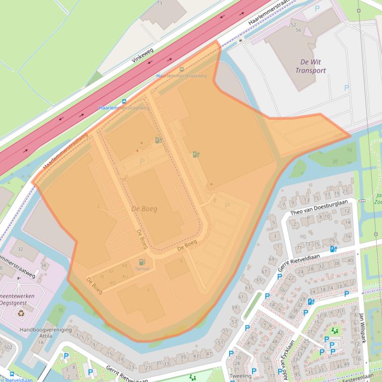 Kaart van postcodegebied 2343HK.