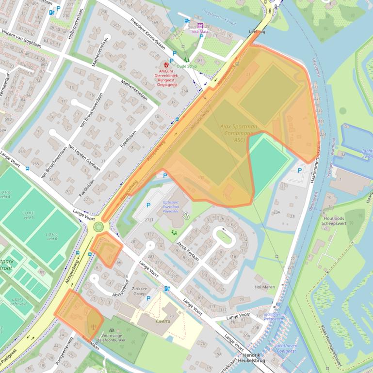 Kaart van postcodegebied 2343JB.