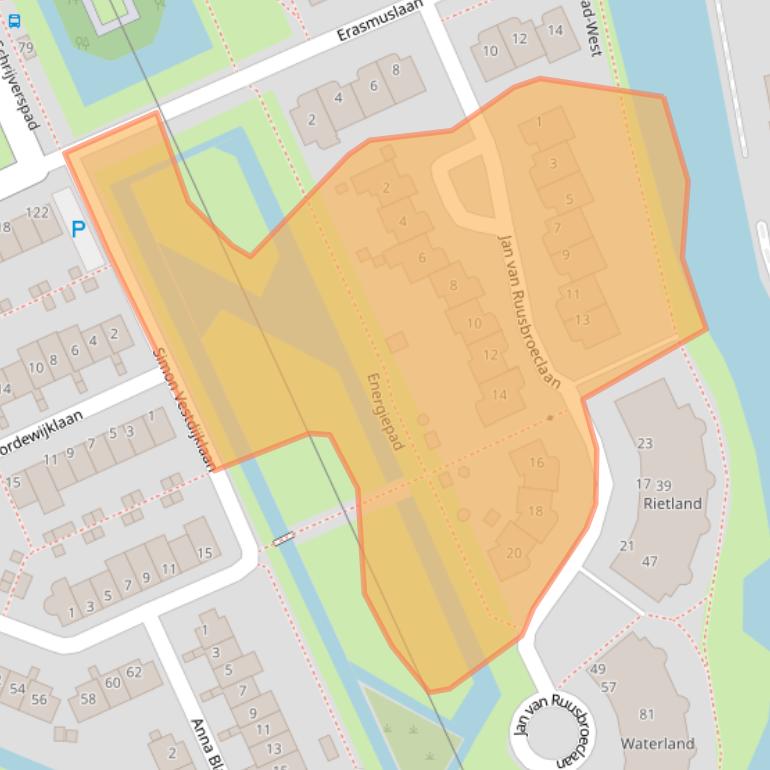 Kaart van postcodegebied 2343JL.