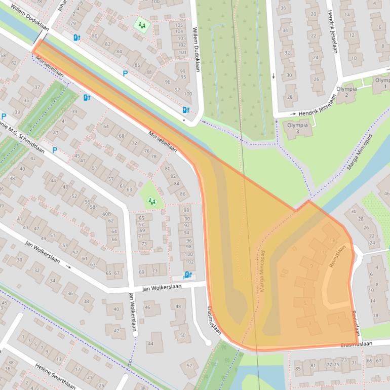 Kaart van postcodegebied 2343JP.
