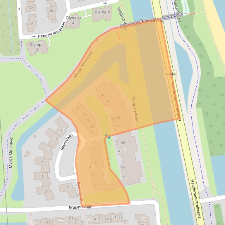 Kaart van postcodegebied 2343JR.