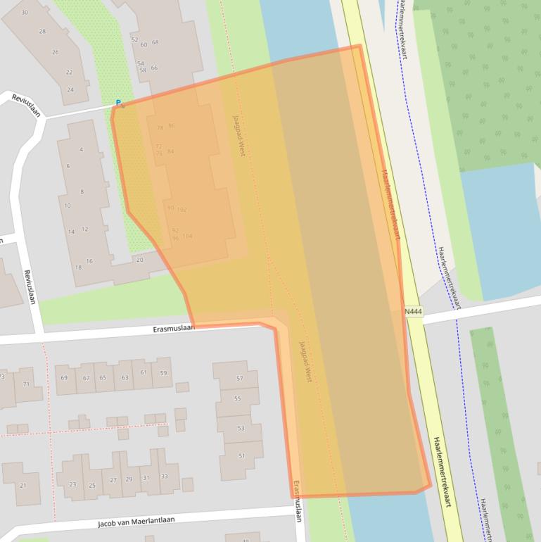 Kaart van postcodegebied 2343JS.
