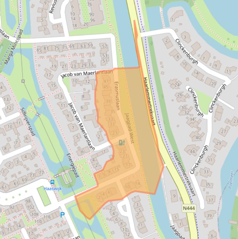 Kaart van postcodegebied 2343JV.